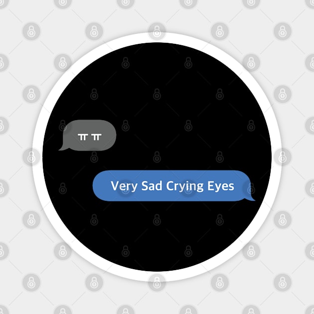 Korean Slang Chat Word ㅠㅠ Meanings - Very Sad Crying Eyes Magnet by SIMKUNG